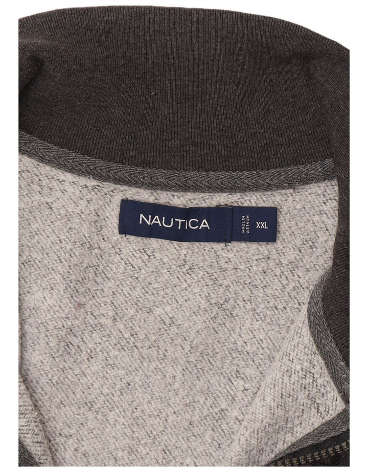 Męski sweter Nautica z zamkiem błyskawicznym 2XL w szarą kratkę