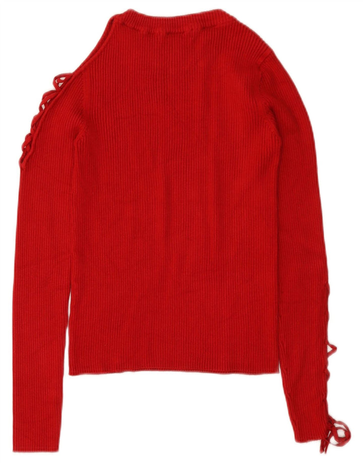 Sweter damski Zara z dekoltem w łódkę, UK 12, średni czerwony