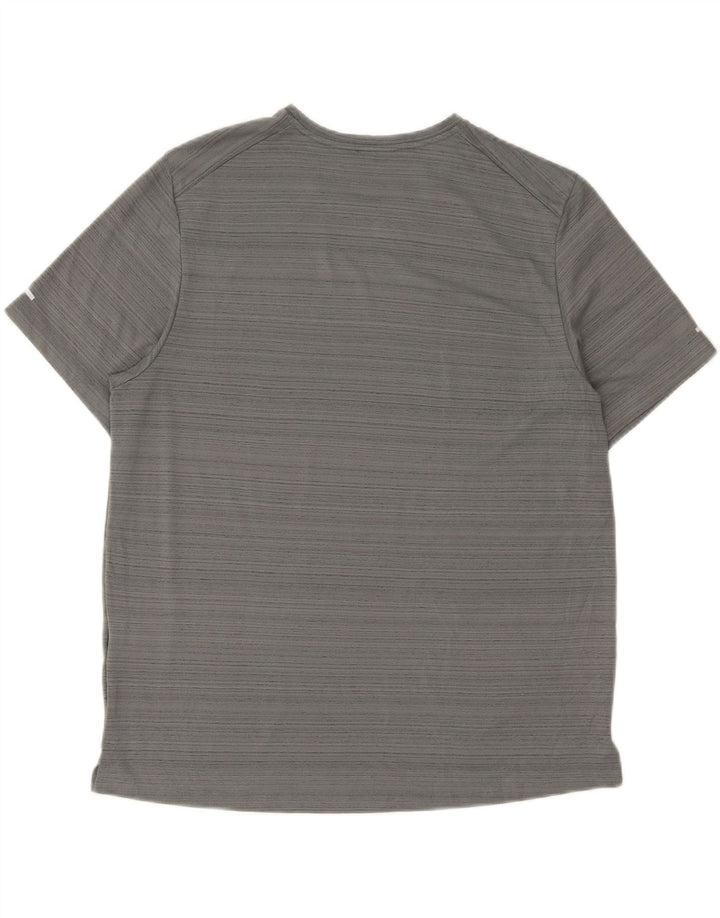 Męski T-shirt Nike Dri Fit, duży, szary, poliestrowy w prążki