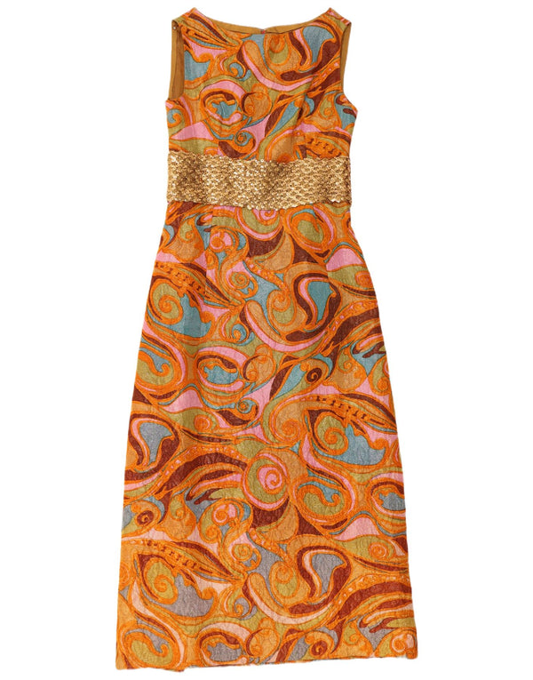 Damska sukienka maxi bez rękawów w stylu vintage, UK 12, średnia, wielobarwna paisley