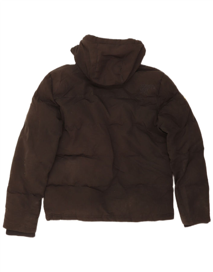 SUPERDRY Męska ocieplana kurtka z kapturem UK 36, mała, czarna, poliester