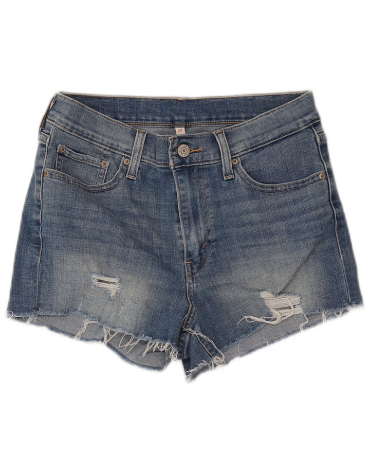 Damskie spodenki jeansowe Levi's w trudnej sytuacji W27, małe, niebieskie, bawełniane