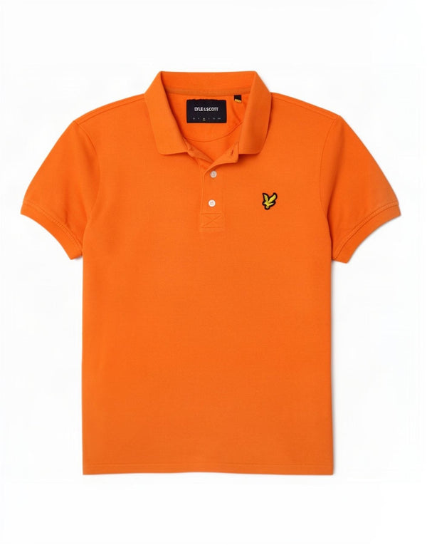 Męska koszulka polo Lyle & Scott, średnia, pomarańczowa, bawełniana