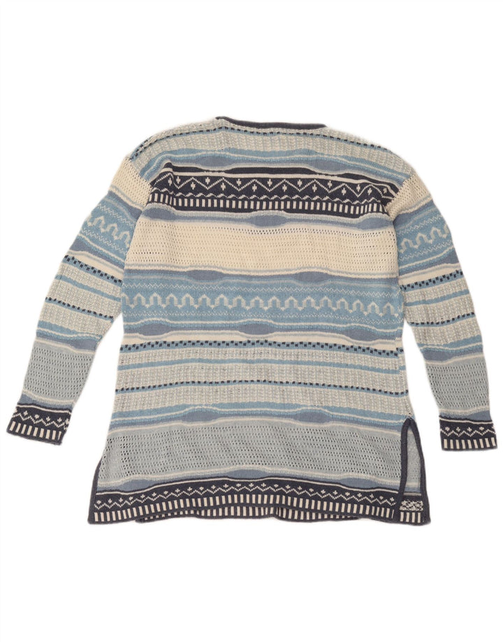 Sweter damski w stylu vintage z dekoltem w łódkę, UK 12, średnie, wielokolorowe paski