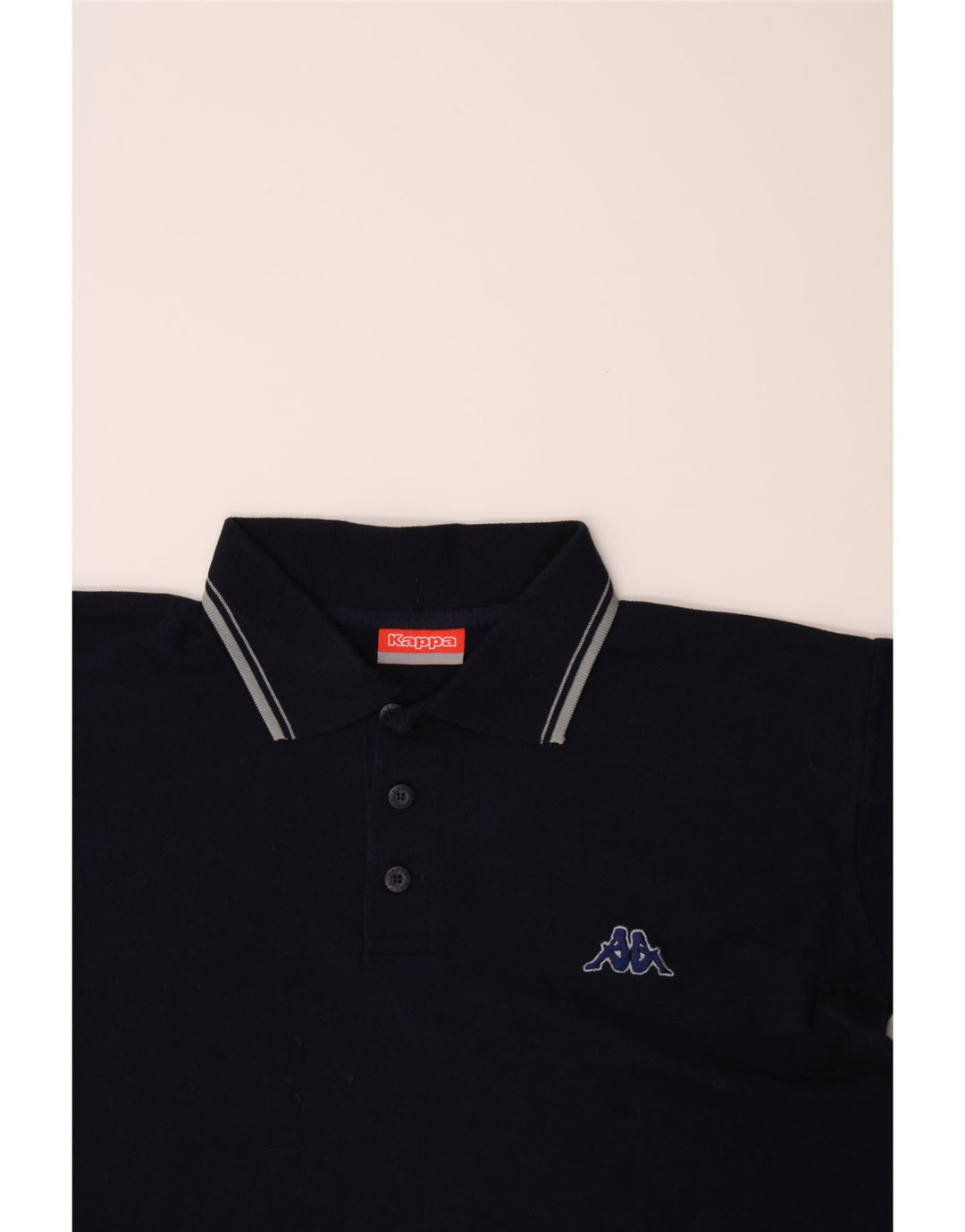 KAPPA Mens Polo Shirt Medium Navy Blue Cotton Vintage Kappa and Second-Hand Kappa from Messina Hembry 