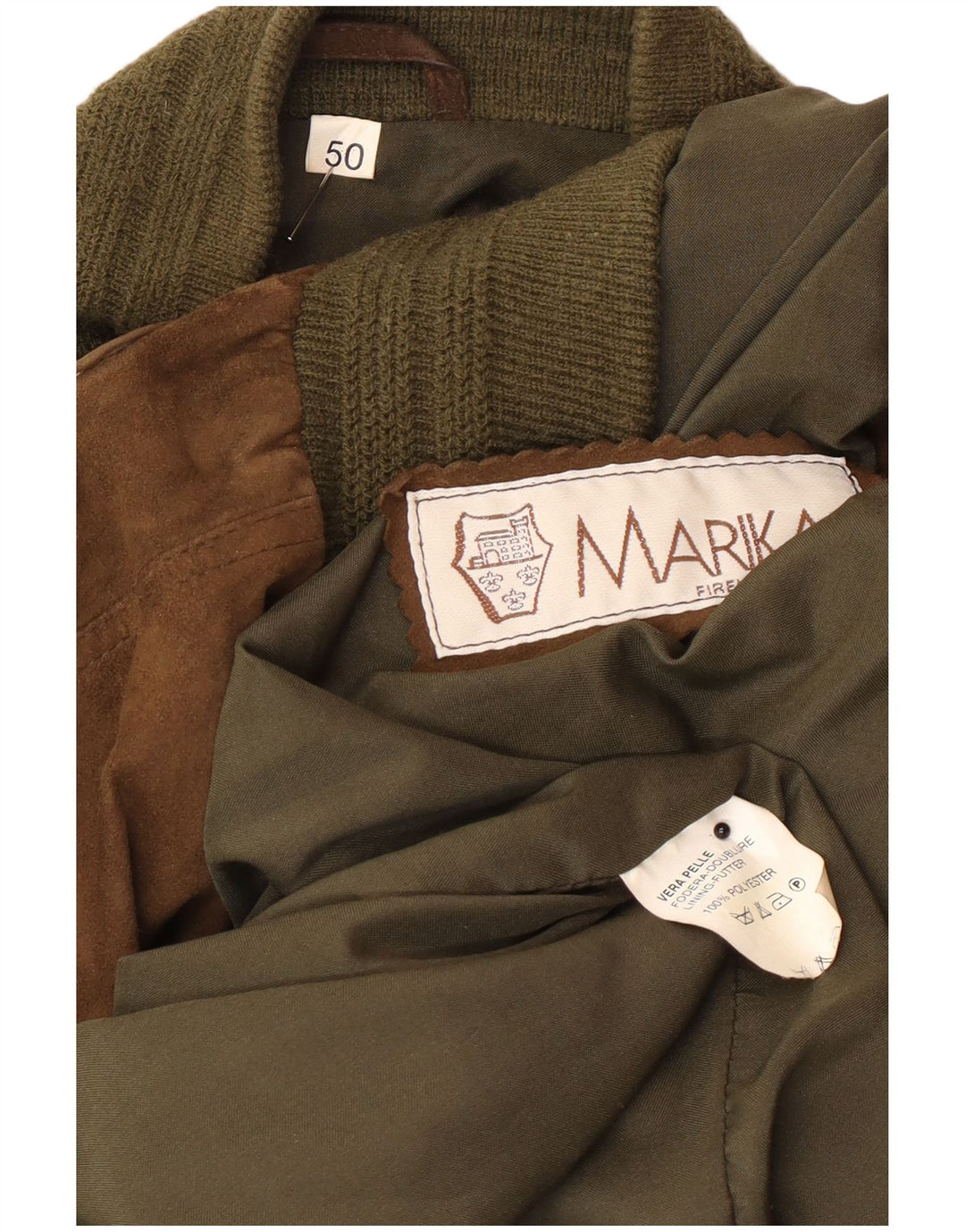 Vintage męska zamszowa kurtka bomber IT 50 duża brązowa skóra