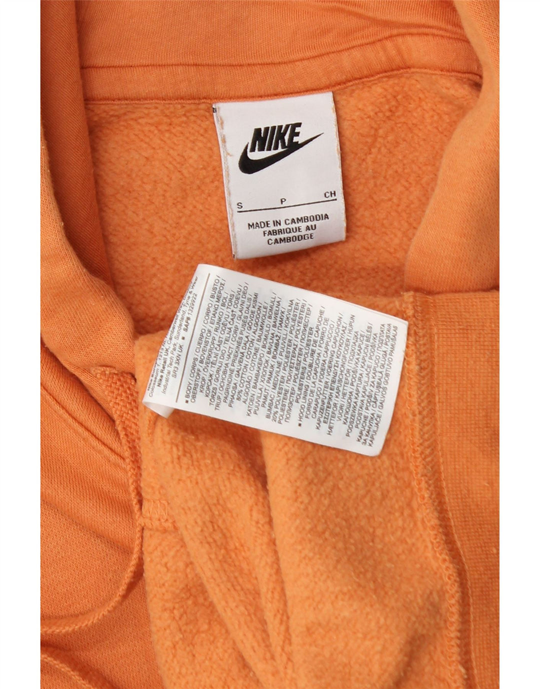 Męski sweter z kapturem Nike, mały, pomarańczowy, bawełniany
