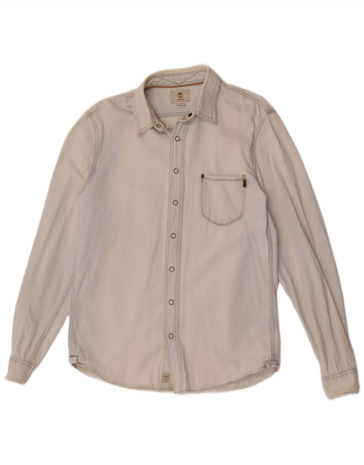 Męska koszula dżinsowa Timberland Slim Fit, średnioniebieska, bawełniana