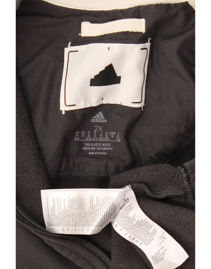 ADIDAS Damska bluza oversize z zamkiem błyskawicznym i zamkiem błyskawicznym, UK 24/26 2XL Szara