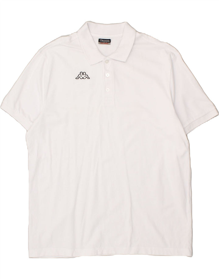 KAPPA Mens Polo Shirt 2XL White Vintage Kappa and Second-Hand Kappa from Messina Hembry 