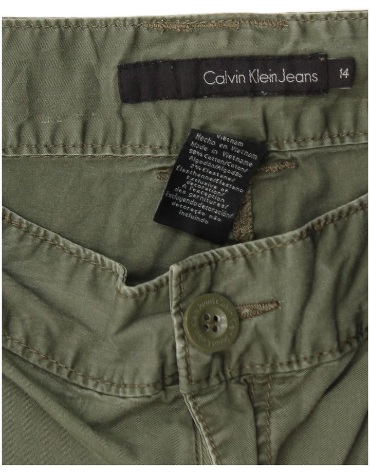 Damskie szorty CALVIN KLEIN US 14 XL W34, bawełna khaki