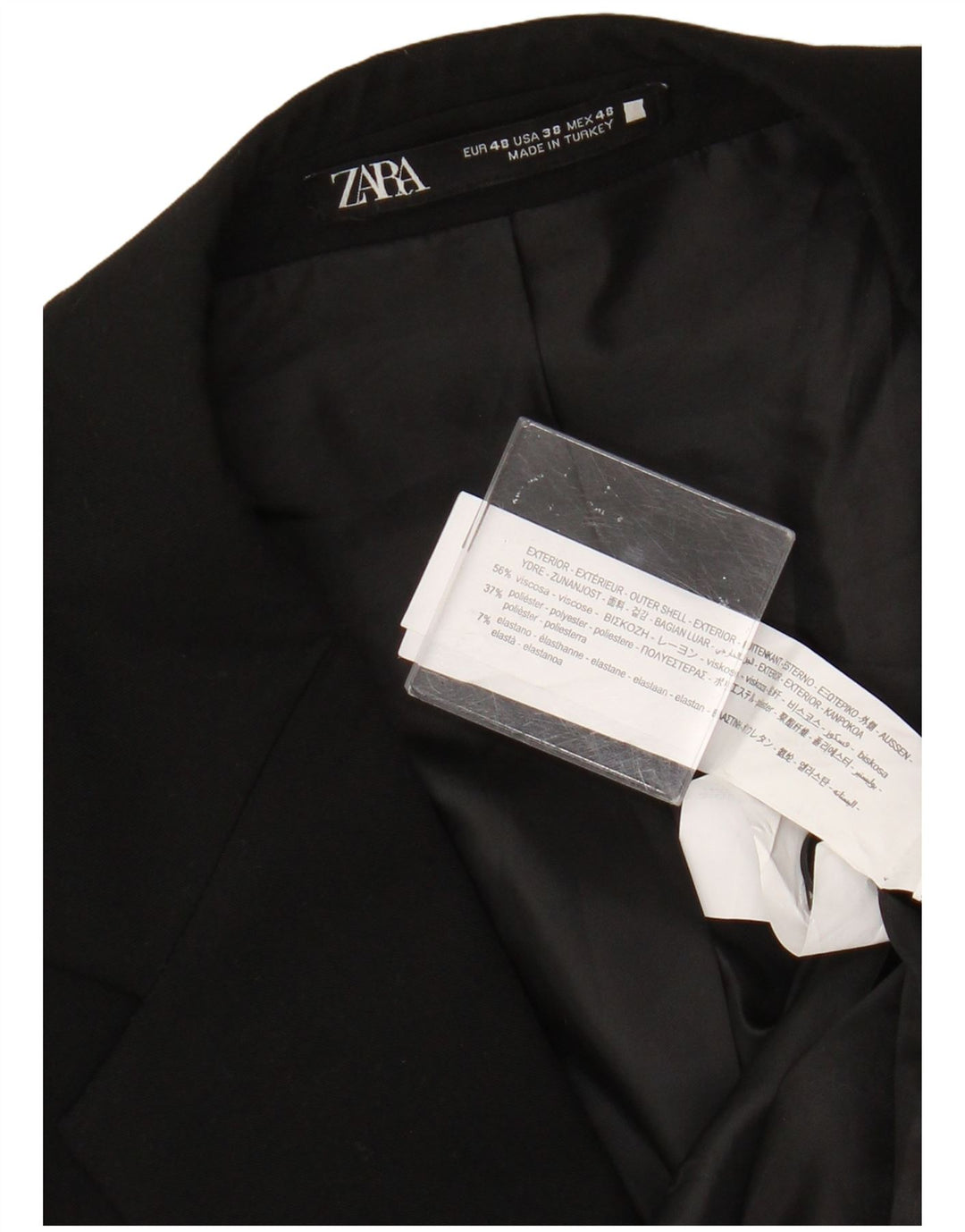 Męska marynarka Zara zapinana na 2 guziki EU 48 Średnia czarna wiskoza