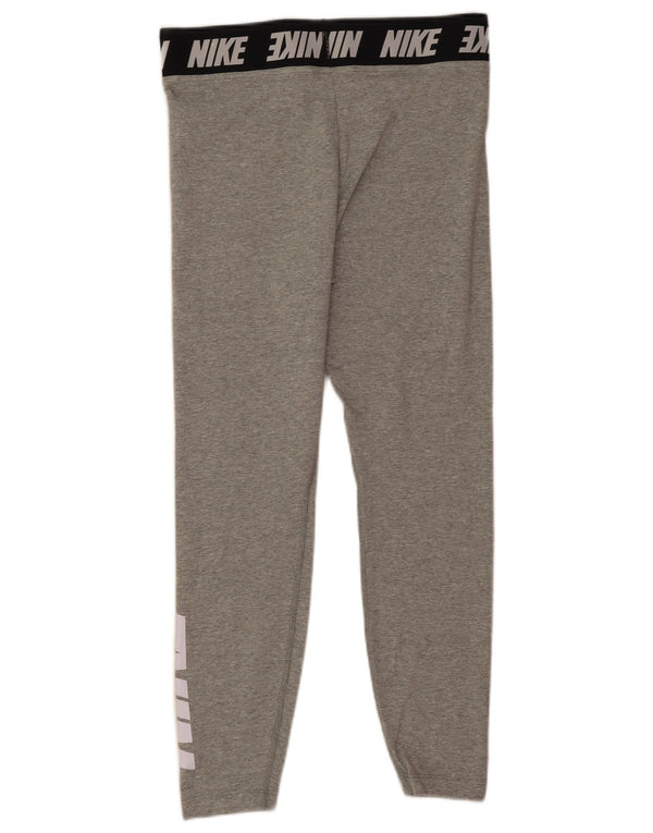 Damskie legginsy Nike Graphic UK 14, duże, szare, bawełniane