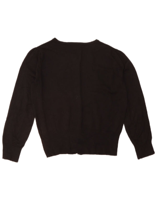 Marks & Spencer Damski sweter typu Crop Cardigan UK 14, duży, czarny, wiskoza