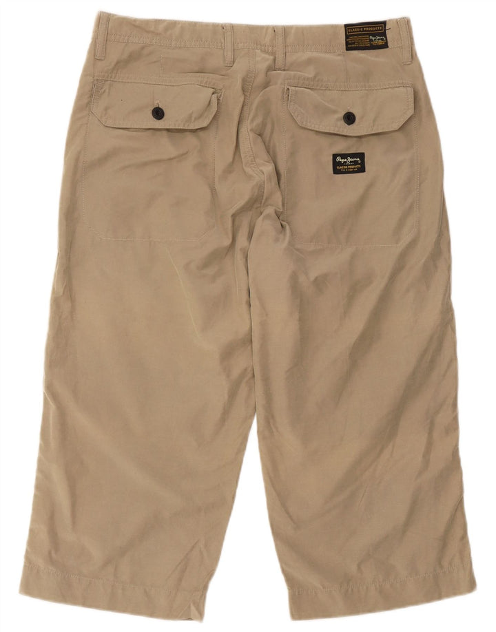 Męskie bermudy PEPE Jeans Cargo W34, duże, beżowe, bawełniane