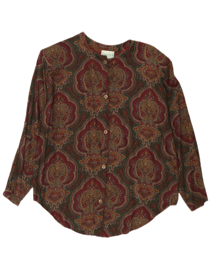 Damska bluzka koszulowa w stylu vintage UK 14 Średnia wielobarwna wiskoza Paisley
