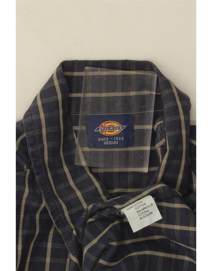 Męska koszula z krótkim rękawem Dickies, średnia, granatowa, bawełniana kratka
