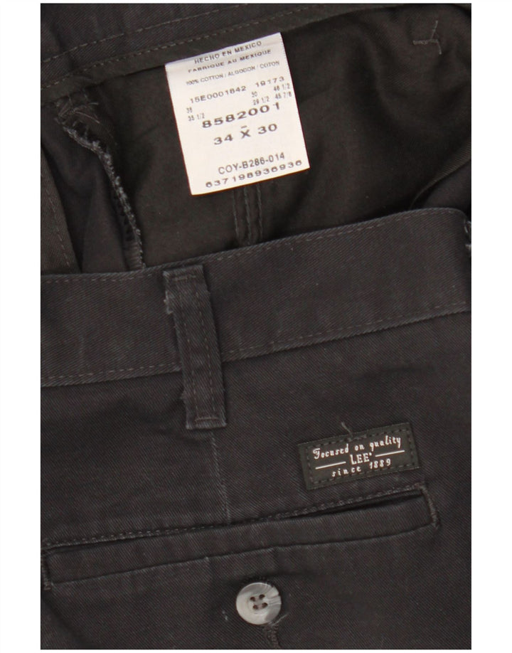Męskie proste spodnie Chino LEE W34 L30 Czarna bawełna