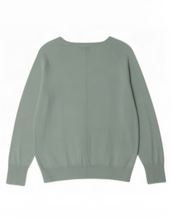 Damski sweter Zara z dekoltem w łódkę UK 14 Large Turkusowa wiskoza