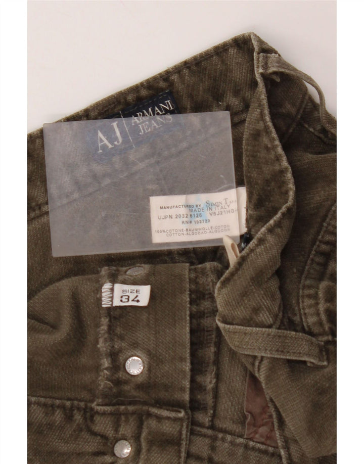 ARMANI Męskie proste spodnie na co dzień W34 L29 Khaki Cotton