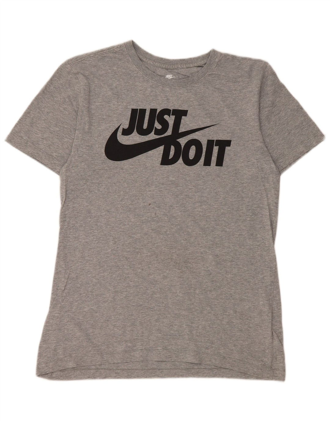 Męski T-shirt z grafiką Nike, mały, szary, z bawełny w cętki