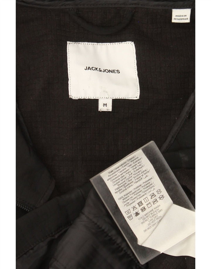 Męska kurtka wiatrówka z kapturem Jack & Jones UK 38, średni czarny poliester