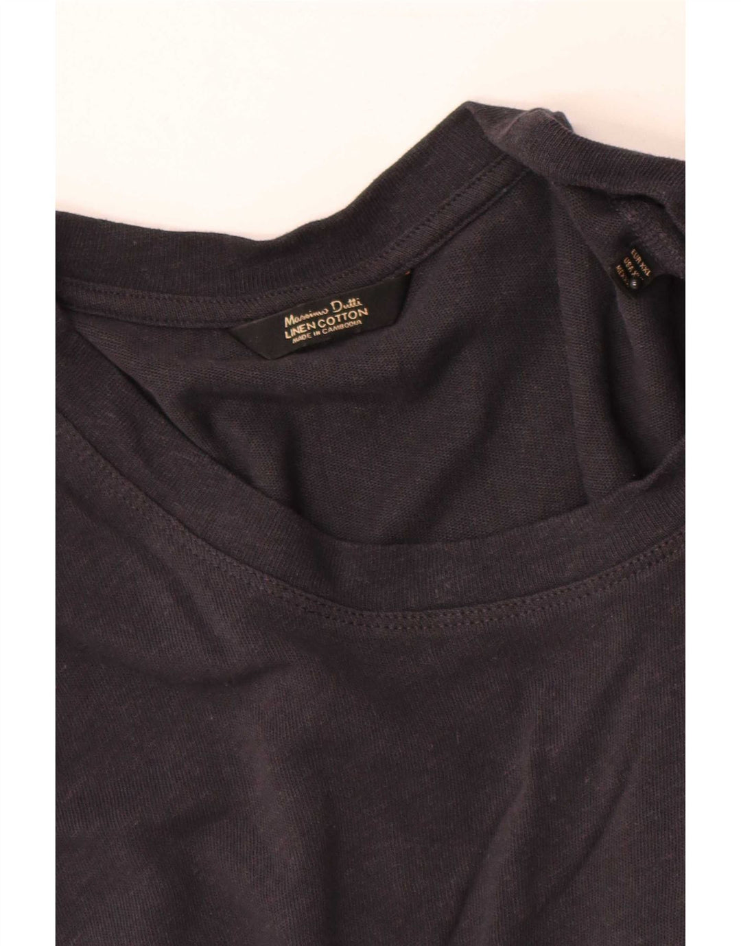 T-shirt męski Massimo Dutti Top 2XL, szary, lniany