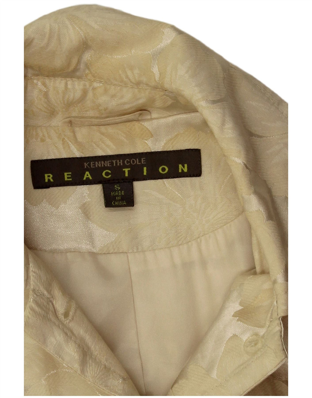 Kenneth Cole Płaszcz damski UK 10 Small Beżowy, bawełniany w kwiaty