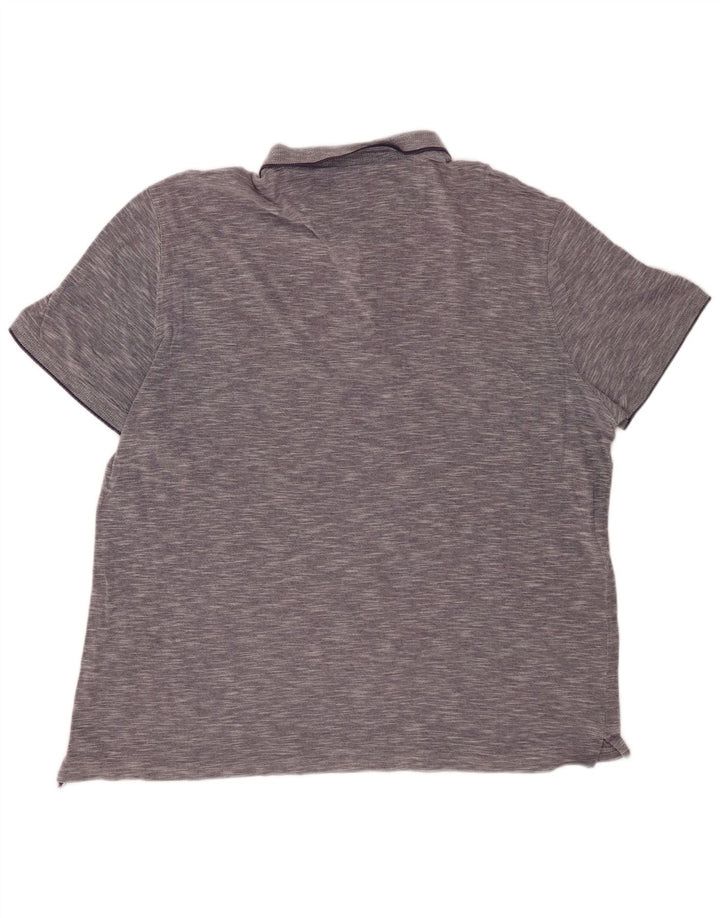 Męska koszulka polo MASSIMO DUTTI o swobodnym kroju 2XL, granatowa, nakrapiana