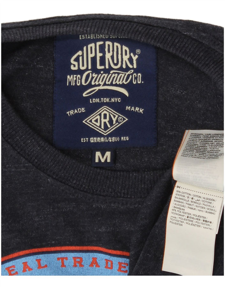 Męski T-shirt z grafiką Superdry, średni, granatowy, bawełniany