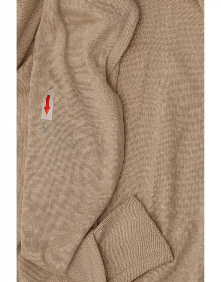 Sweter damski Massimo Dutti z wywijanym dekoltem UK 10 Small Beżowy jedwab