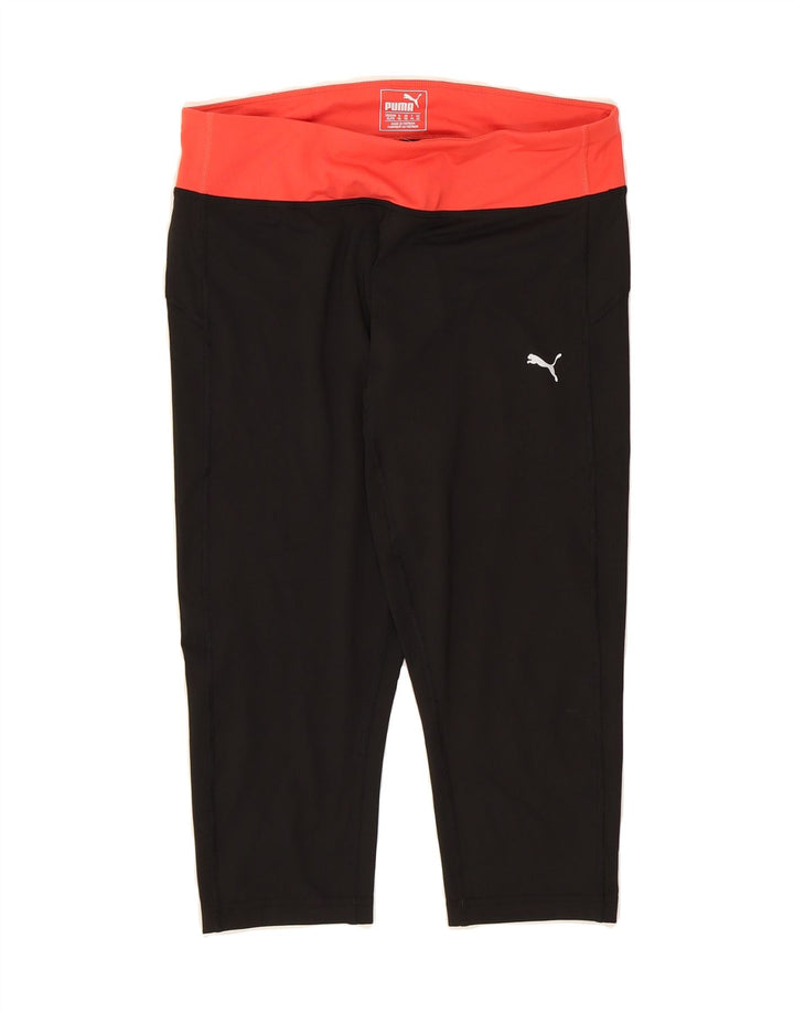 ADIDAS Womens Capri Leggings UK 16 Large  Black Colourblock Polyester Vintage Adidas and Second-Hand Adidas from Messina Hembry 
