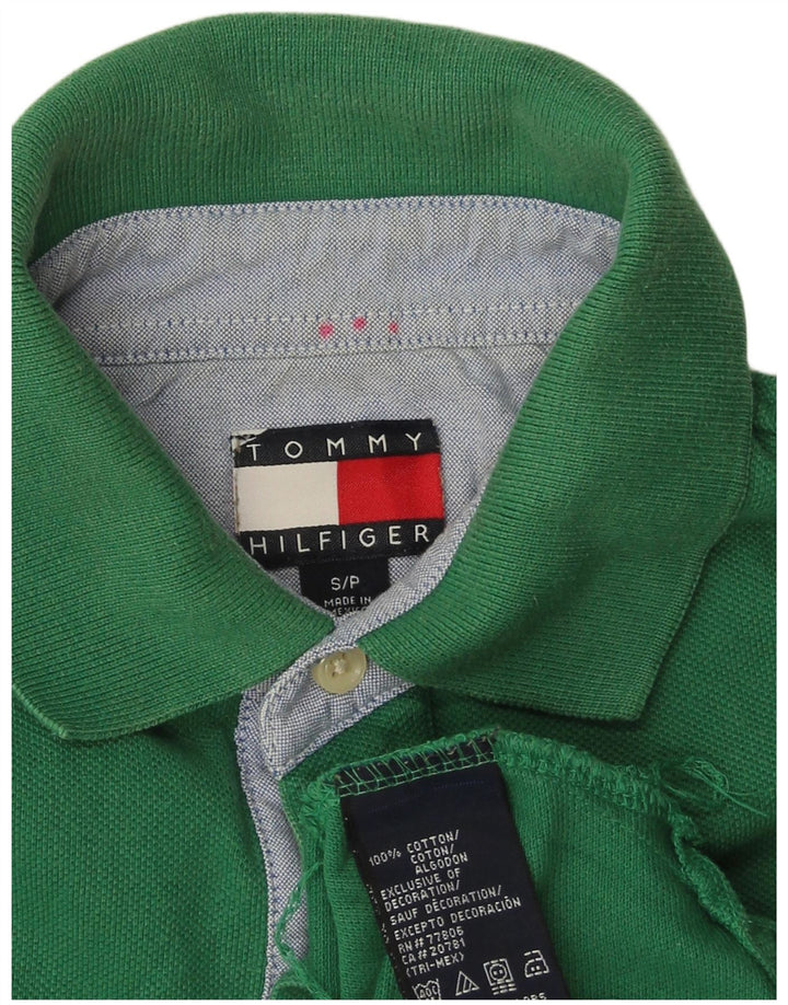 TOMMY HILFIGER Mens Polo Shirt Small Green Cotton