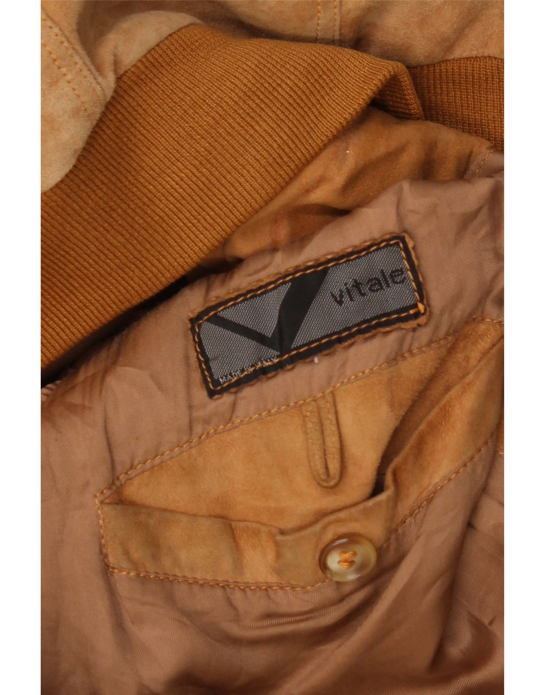 Vintage męska zamszowa kurtka bomber UK 42 XL brązowa