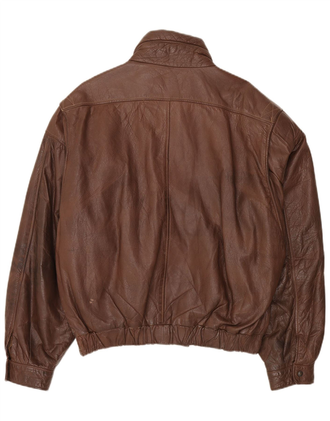 Vintage męska kurtka skórzana UK 44 2XL brązowa skóra