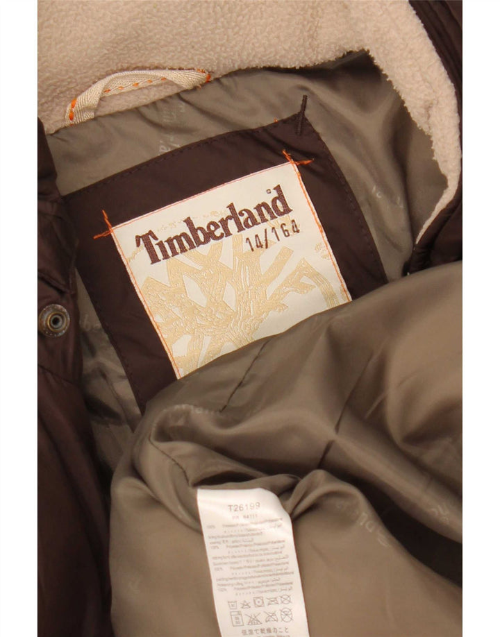 Wyściełana kurtka chłopięca Timberland 13-14 lat, brązowy poliester