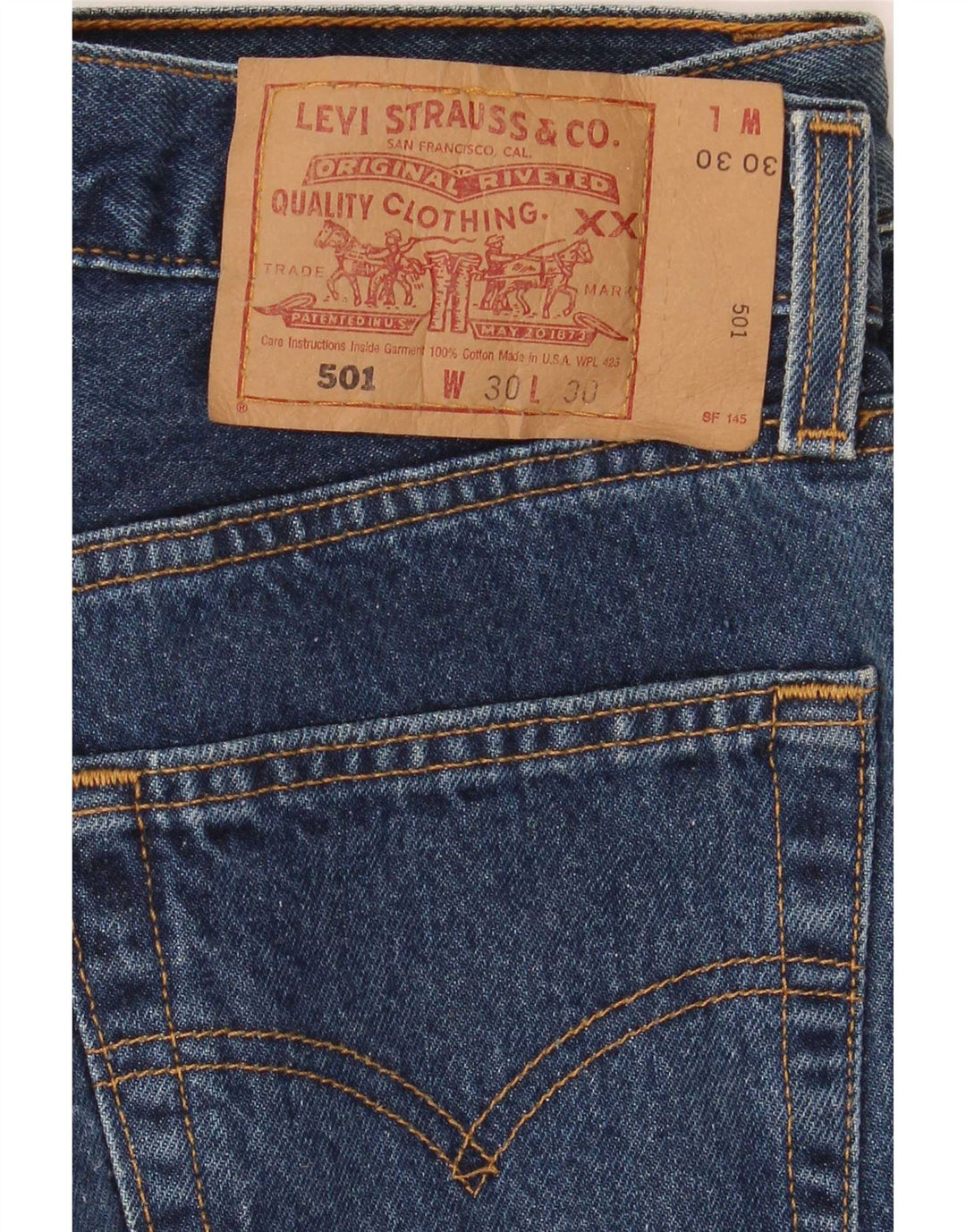 Męskie jeansy Levi's 501 Straight W30 L30 granatowe