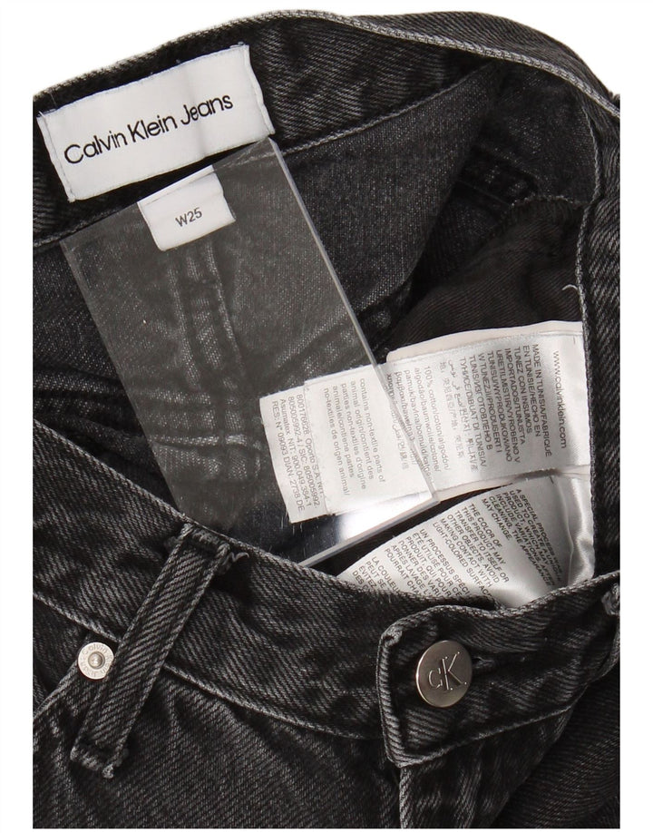 CALVIN KLEIN Damskie jeansy slim W25 L27 Czarne bawełniane