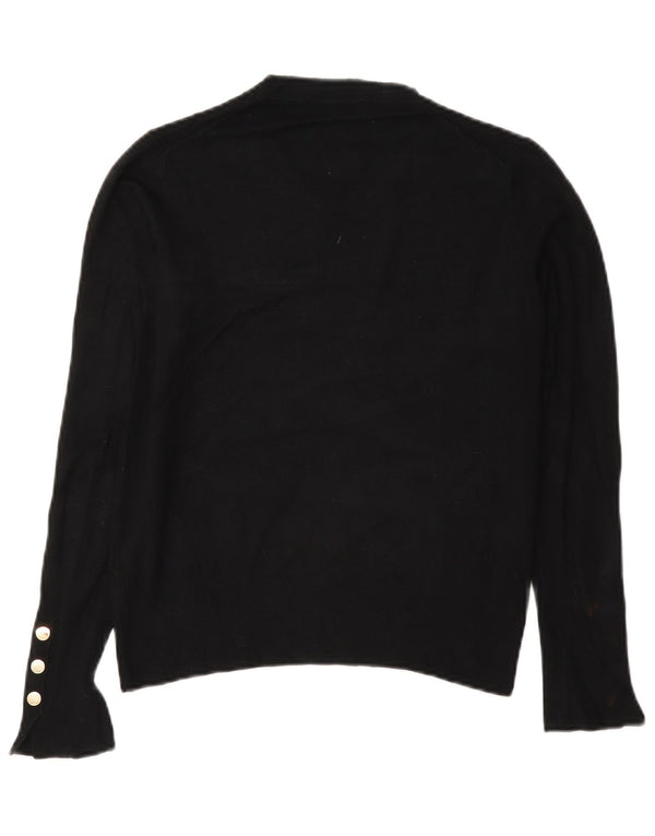 Damski sweter oversize z dekoltem w łódkę Zara UK 10 Small, czarna wiskoza