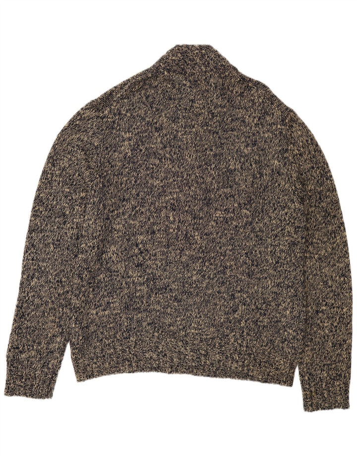 POLO RALPH LAUREN Męski sweter zapinany na guziki, 2XL, szary, bawełniany w plamki