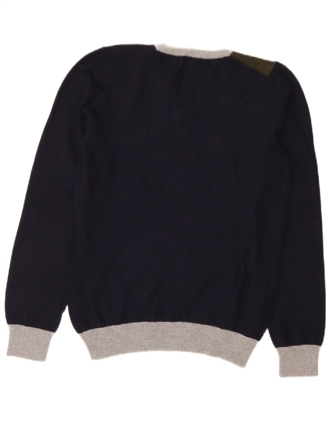 Damski sweter Iceberg z dekoltem w kształcie litery V, UK 12, średni granatowy, blok kolorów