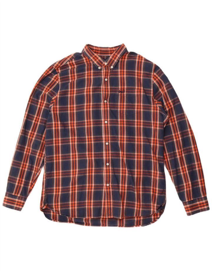 Męska koszula flanelowa Superdry 2XL, bawełniana, granatowa w kratkę