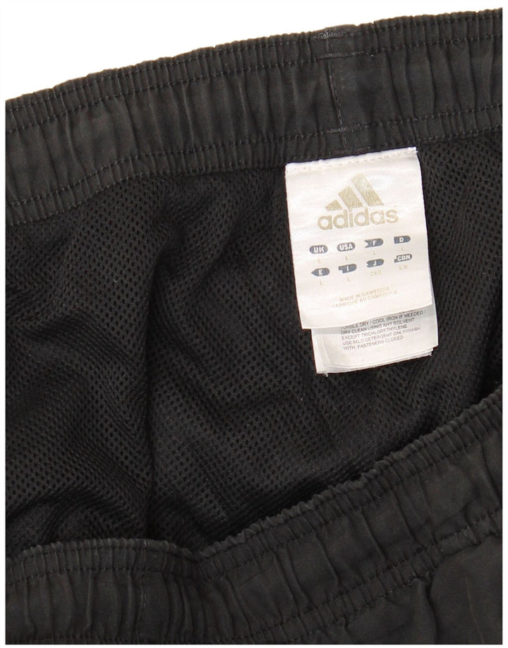 Adidas Męskie spodnie dresowe Joggery Duży czarny poliester z blokami kolorów