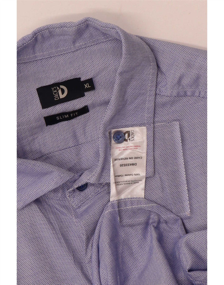 Koszula męska slim fit firmy Dack's XL, bawełniana w niebieskie cętki