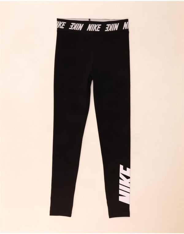 Damskie legginsy Nike Graphic UK 12, bawełna w kolorze średniej czerni