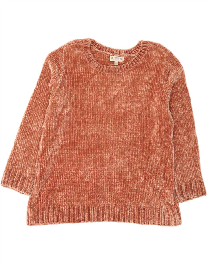 ORVIS Womens Boat Neck Jumper Sweater UK 18 XL Orange Polyester Vintage Orvis and Second-Hand Orvis from Messina Hembry 
