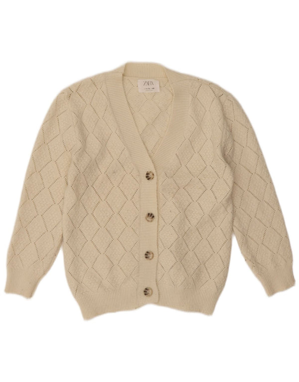 Sweter dziewczęcy Zara Cardigan 11-12 lat w kolorze złamanej bieli, akryl