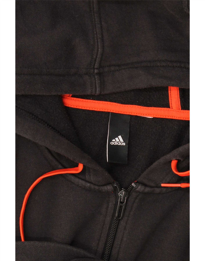Męski sweter Adidas z grafiką i zamkiem błyskawicznym, duży, czarny