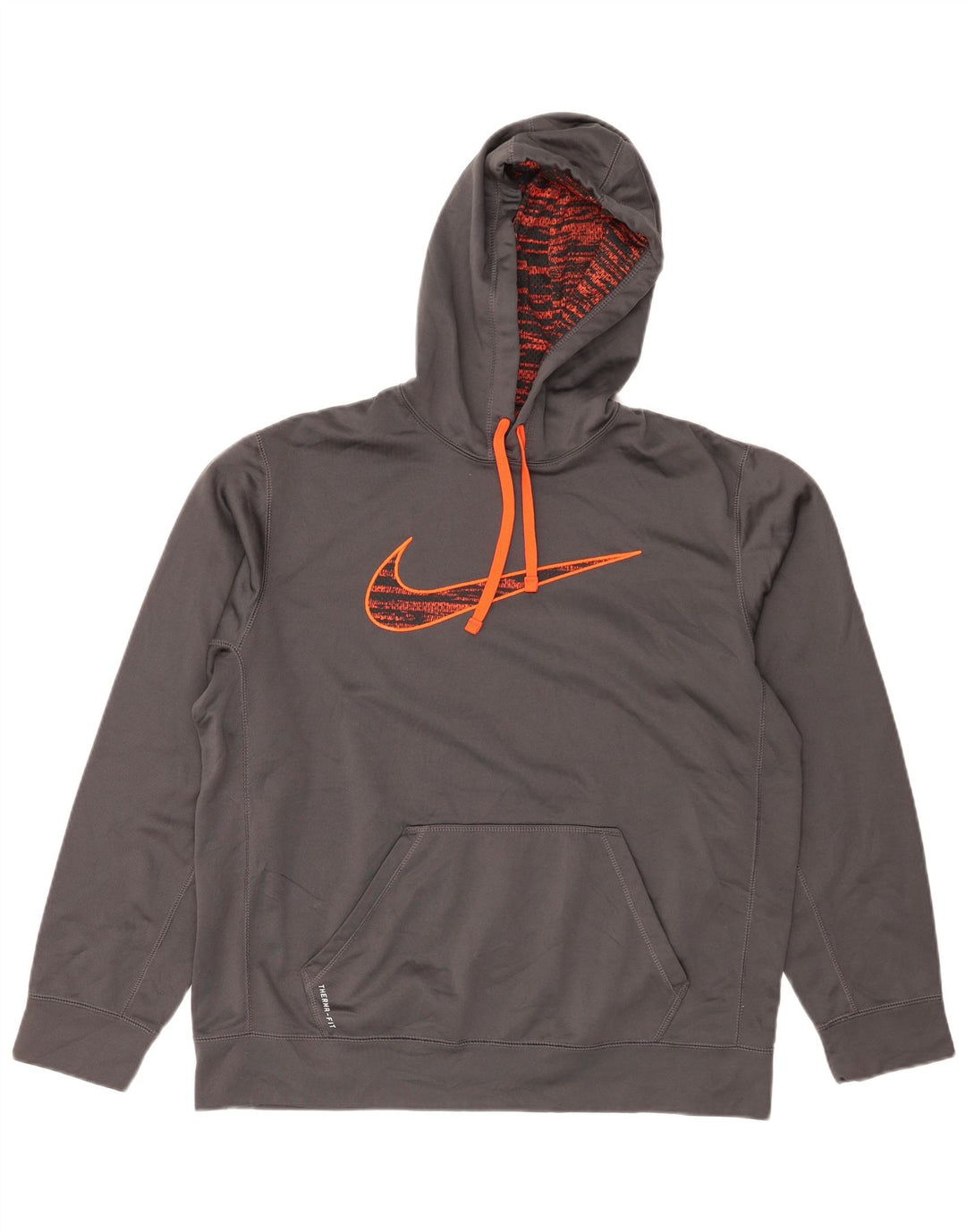 Męski sweter z kapturem Nike Therma-Fit, duży, szary, poliestrowy