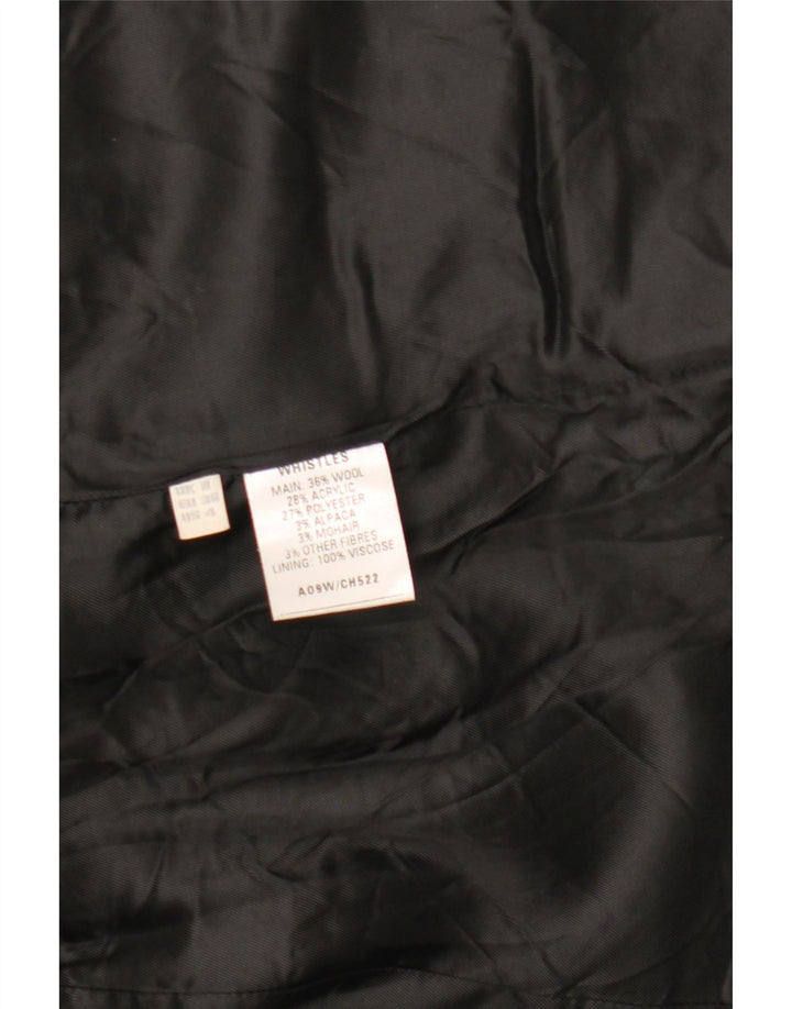 Whistles Damski płaszcz oversize UK 8 Small, szary, wełniany w jodełkę